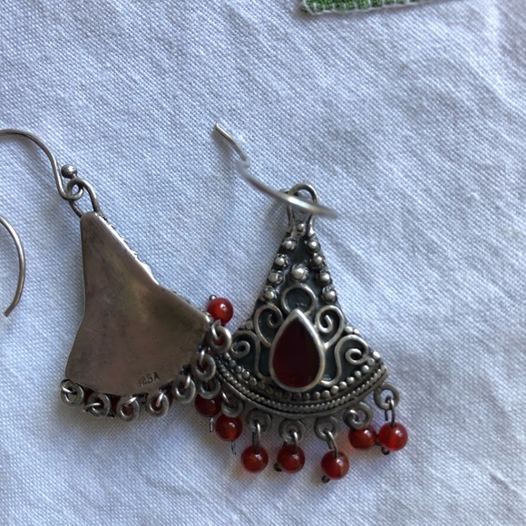 Vintage Boho Sterling Silver Earrings - Picture 6 of 6